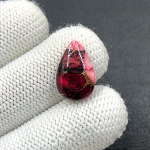 Red Rose Dahlia Cabochon...Pear Cabochon...18x11x4 mm...6 Cts...A#O1306