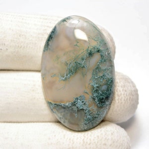 Groen Mos Agaat Cabochon... Ovale Cabochon... 36x23x6mm.. 37Cts....#H5789