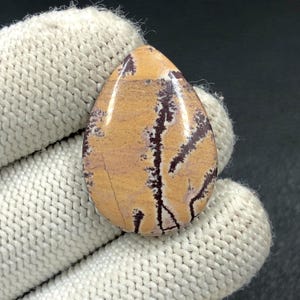 Cabochon di riolite dendritica di Sonora...Cabochon di pera...28x21x4 mm...19 ct...A#N3940