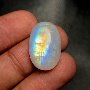White Rainbow Moonstone Cabochon...Oval Cabochon...21x14x8 mm...22 Cts...A#M2141
