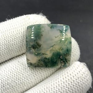 Cabochon van mosagaat... Kussen cabochon... 24 x 23 x 5 mm... 29 kts... A#N9064