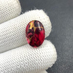 Cabochon di dalia rosa rossa...Cabochon ovale...16x11x3 mm...6 ct...A#O1294