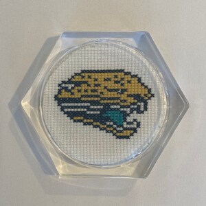 Jacksonville Jaguars Cross Stitch Coaster