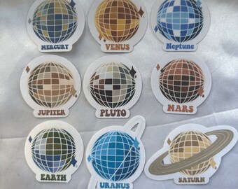 Disco Ball Planet Sticker - Laptop Sticker - Skateboard Sticker - Car Sticker - Stationary - Journal Sticker - Cute Sticker - Retro Stickers