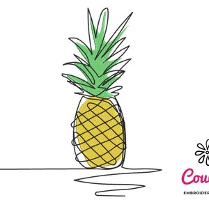 Pineapple With Lines Embroidery - Machine Embroidery Design, Embroidery Patterns, Embroidery Files, Machine Embroidery