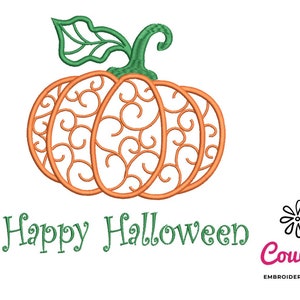 Cool Pumpkin  Embroidery - Machine Embroidery Design, Embroidery Patterns, Embroidery Files, Machine Embroidery, Instant Download