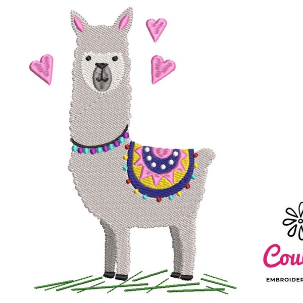 Llama Embroidery Design - Etsy