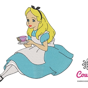 Alice in Wonderland Sitting Embroidery - Machine Embroidery Design, Embroidery Patterns, Embroidery Files, Machine Embroidery