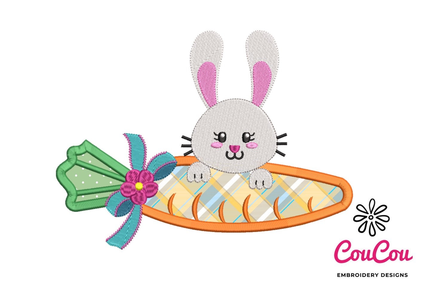 Easter Bunny Applique Machine Embroidery Design Embroidery | Etsy