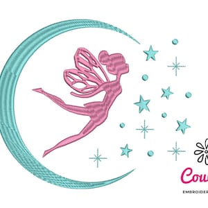 Fairy and Moon Embroidery - Machine Embroidery Design, Embroidery ...
