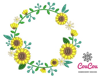 Cute Sunflowers Ricamo - Macchina Ricamo Design, Ricami Modelli, File di ricamo, Ricamo macchina, Download istantaneo