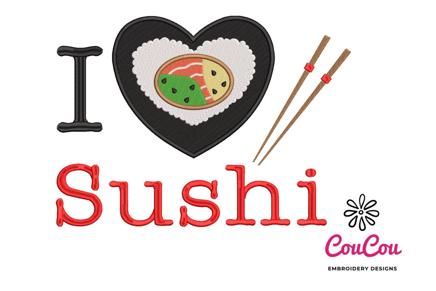 6er-Pack Lustige Aufkleber 'I LOVE SUSHI' Produktbild-Vorschau 4