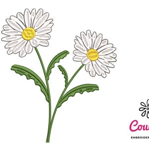 Daisy Flower Embroidery - Machine Embroidery Design, Embroidery Patterns, Embroidery Files, Machine Embroidery