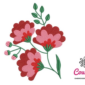 Cute Carnations Flower Embroidery - Machine Embroidery Design, Embroidery Patterns, Embroidery Files, Machine Embroidery, Instant Download