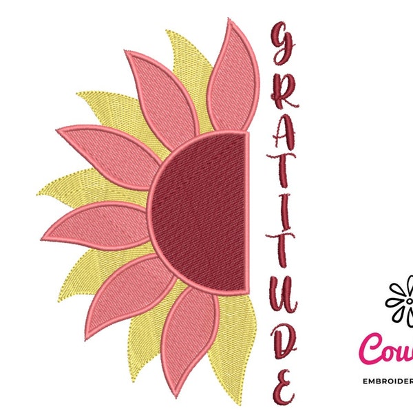Sunflowers Gratitude Embroidery - Machine Embroidery Design, Embroidery Patterns, Embroidery Files, Machine Embroidery, Instant Download