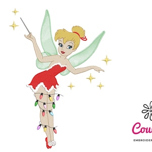 Tinker Bell Christmas Embroidery - Machine Embroidery Design, Embroidery Patterns, Embroidery Files, Machine Embroidery