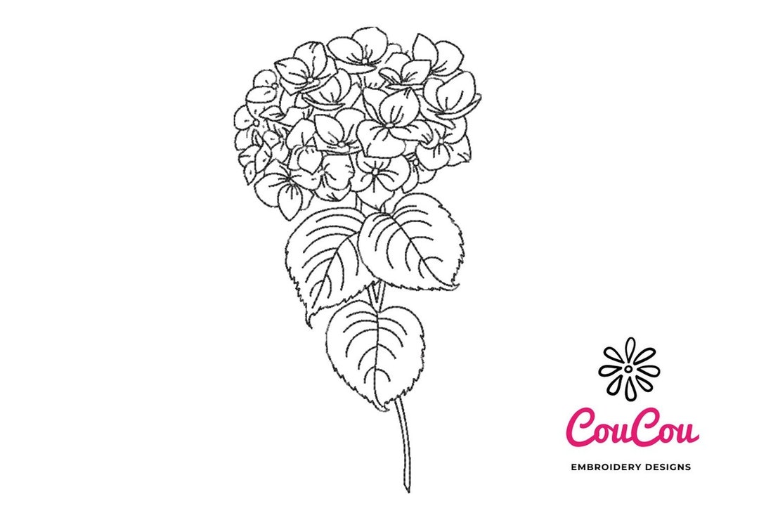 Hydrangea Embroidery - Machine Embroidery Design, Embroidery Patterns ...