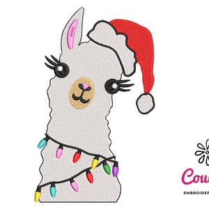 Cute Christmas Llama Embroidery - Machine Embroidery Design, Embroidery Patterns, Embroidery Files, Machine Embroidery, Instant Download