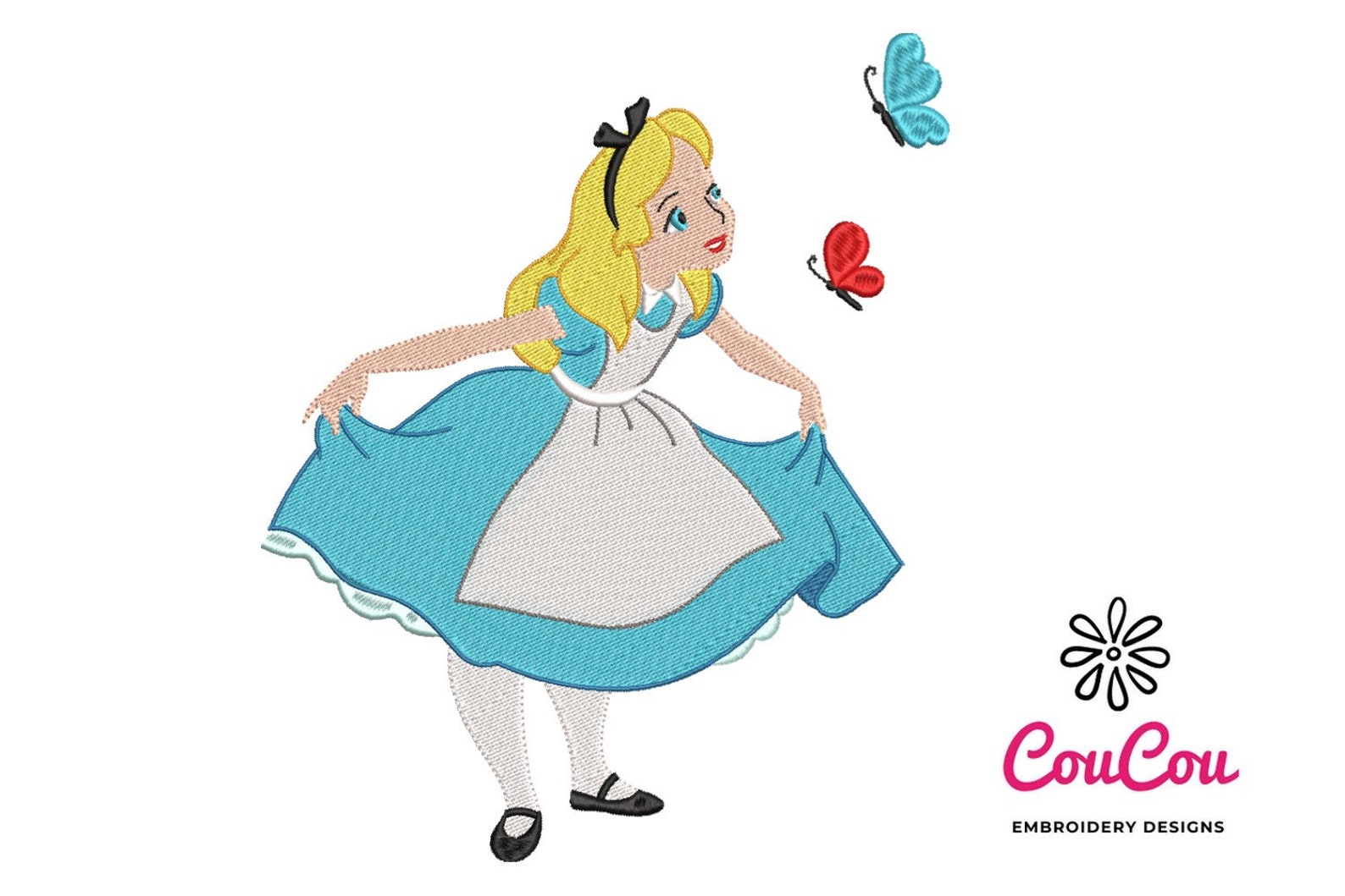 Alice in Wonderland Embroidery Machine Embroidery Design Etsy