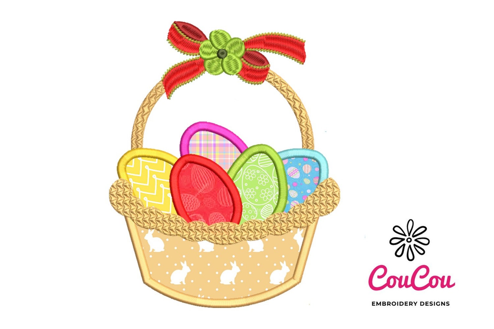 Easter Basket Applique Machine Embroidery Design Embroidery Etsy