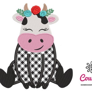 Cute  Cow Applique - Machine Embroidery Design, Embroidery Patterns, Embroidery Files, Machine Embroidery, Instant Download