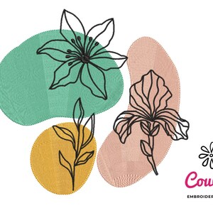 Botanical Flowers Embroidery - Machine Embroidery Design, Embroidery Patterns, Embroidery Files, Machine Embroidery