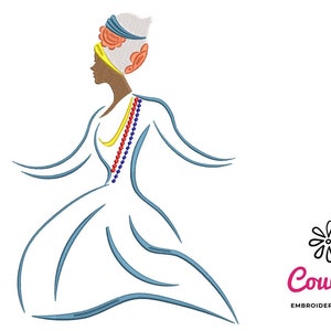 Baiana of Brazil Embroidery - Machine Embroidery Design, Embroidery Patterns, Embroidery Files, Machine Embroidery, Instant Download