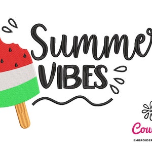Summer Vibes Embroidery - Machine Embroidery Design, Embroidery Patterns, Embroidery Files, Machine Embroidery, Instant Download