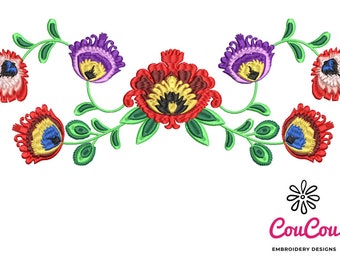 Cute  Polish Floral Embroidery - Machine Embroidery Design, Embroidery Patterns, Embroidery Files, Machine Embroidery, Instant Download