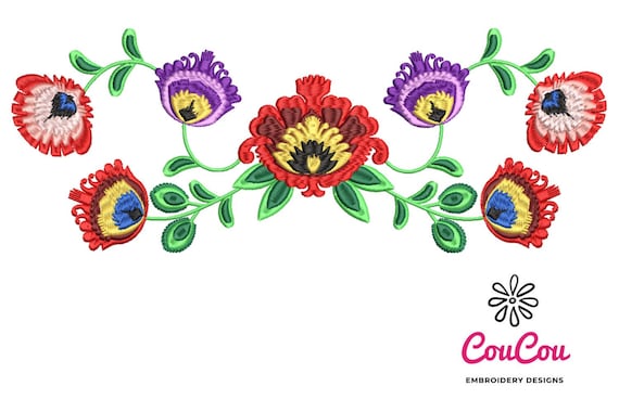 Cute  Polish Floral Embroidery - Machine Embroidery Design, Embroidery Patterns, Embroidery Files, Machine Embroidery, Instant Download
