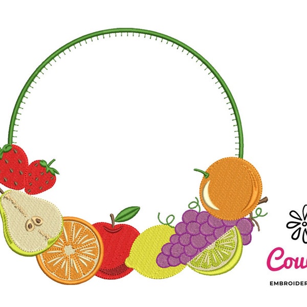 Fruit Garland Embroidery - Machine Embroidery Design, Embroidery Patterns, Embroidery Files, Machine Embroidery