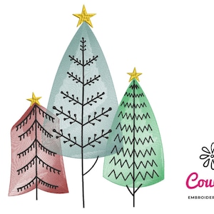 Tannenbaum Trio Stickdatei - Stickdatei, Stickdatei, Stickdatei, Stickdatei, Maschinenstickerei, Sofort Download
