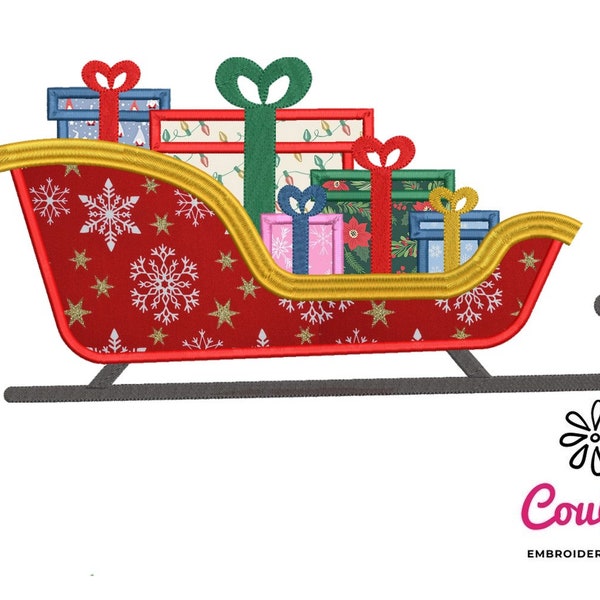 Sleigh Applique - Etsy