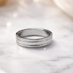 Sterling Silver Handmade Stackable Band Ring - Unisex Engagement Ring