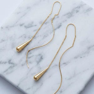 Threaders Drop Earrings - Handmade Chain Dangle Earrings For Women - Anniversary Gift