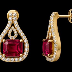 Octagon Sterling Silver Cubic Zirconia Handmade Gemstone Stud Earrings For Women