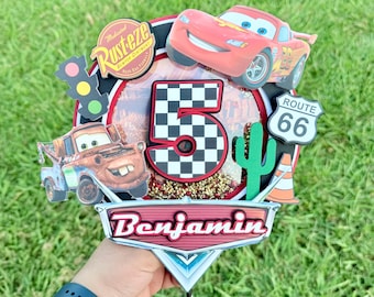 Cars Cake Topper: Lightning McQueen & Mater Birthday Decoration