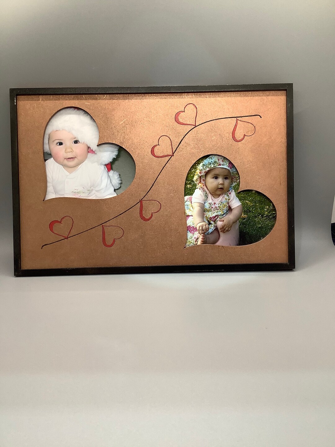 Double Heart Picture Frame Etsy