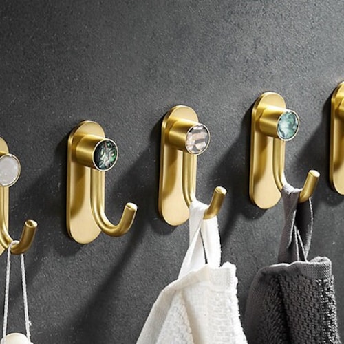 Solid Brass & Shell Wall Hooks Brass Coat Hook Modern Gold Etsy
