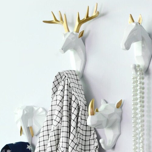 Decorative Black Animal Wall Hooks Handmade Coat Hangers Racks Etsy