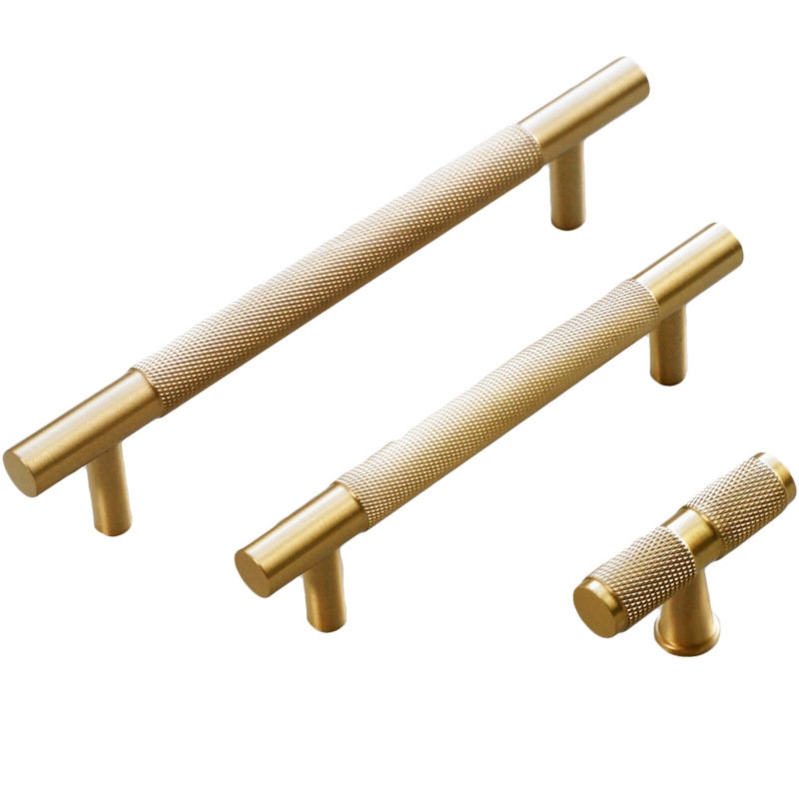 Modern Brass Knurling Pull Gold Dresser Pull Etsy