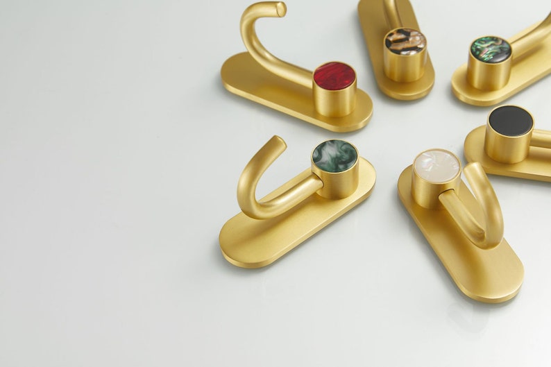 Solid Brass & Shell Wall Hooks Brass Coat Hook Modern Gold Etsy