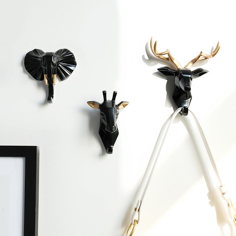 Animal Decorative Wall Hooks Handmade Coat Hangers Racks Hooks Etsy