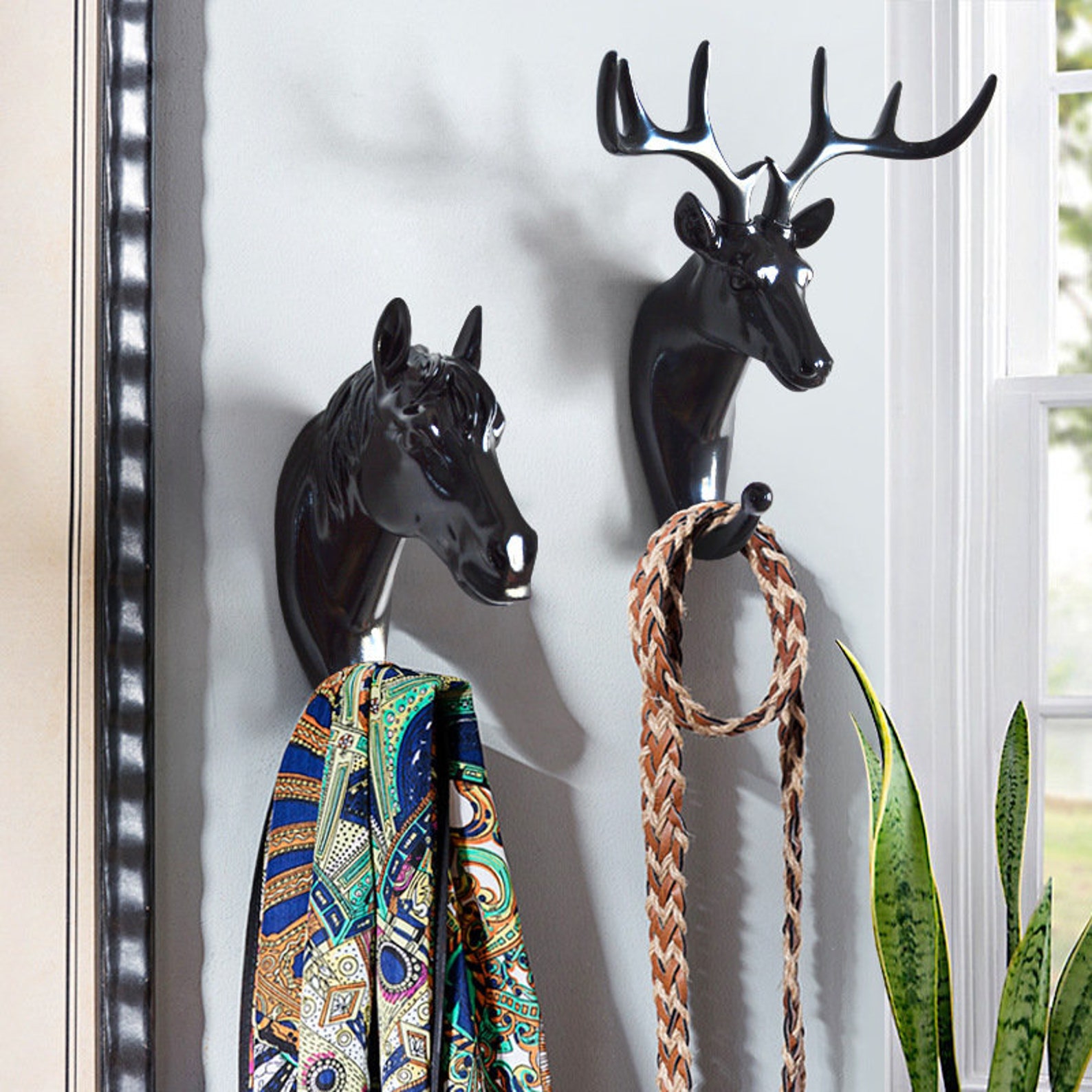 Decorative Black Animal Wall Hooks Handmade Coat Hangers Racks Etsy UK
