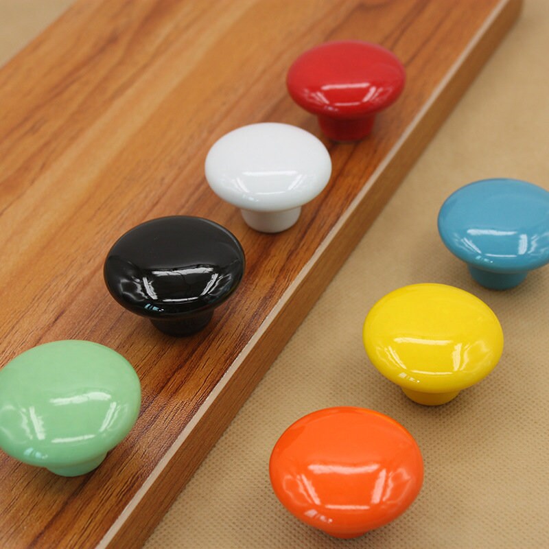 Colorful Ceramic Knobs Kids Children Drawer Knobs Kitchen Etsy UK