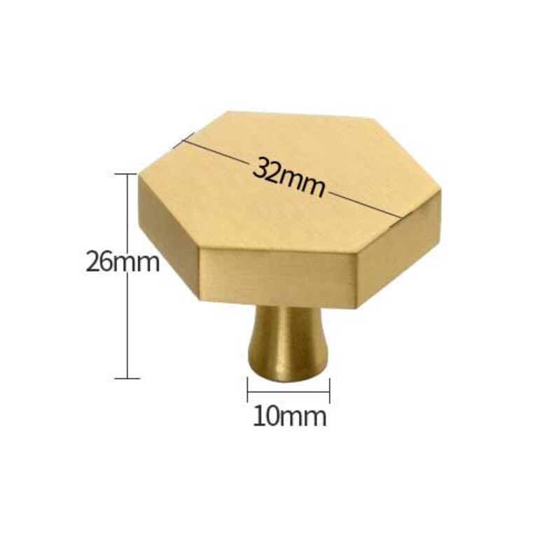 1'' 1.25'' Brass Hexagon Knobs Knob Etsy