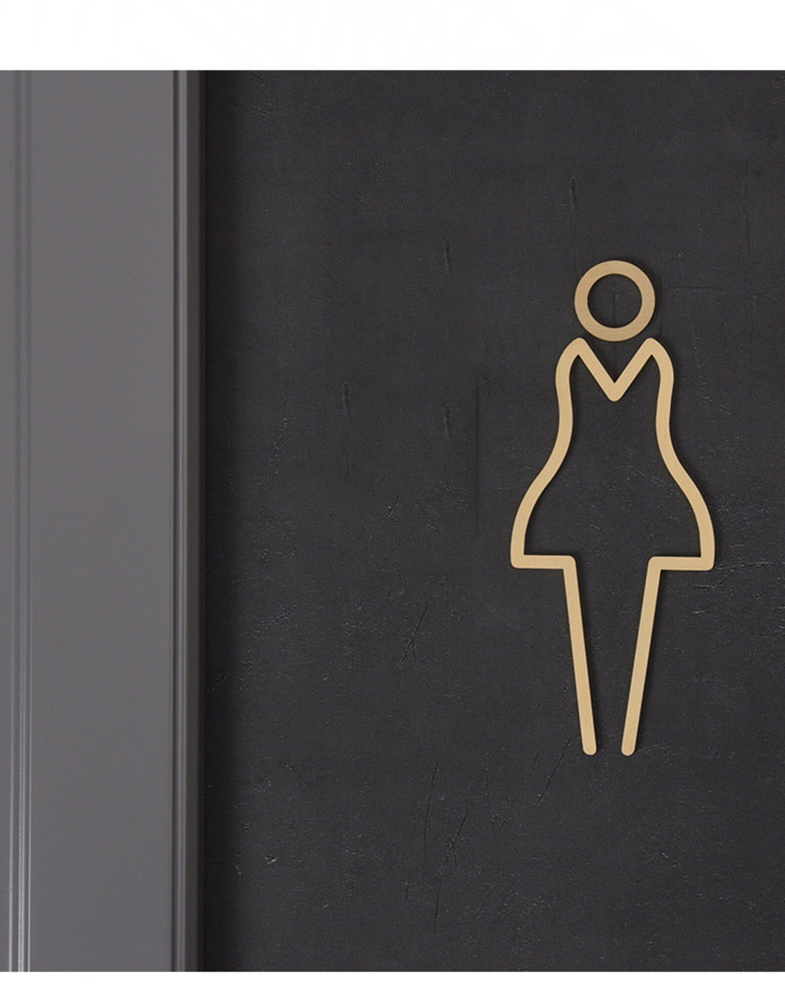 Brass Restroom Door Sign Gold Bathroom Sign Male and Female Etsy