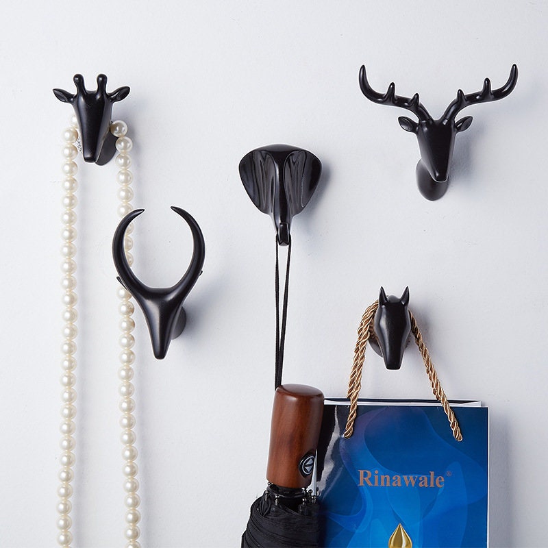 Black Animal Decorative Wall Hooks Modern Wall Hooks Horse Etsy