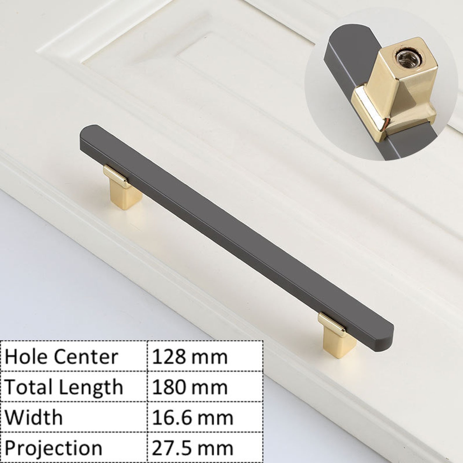 Modern Dresser Drawer Pulls Dark Grey Kitchen Handles Etsy