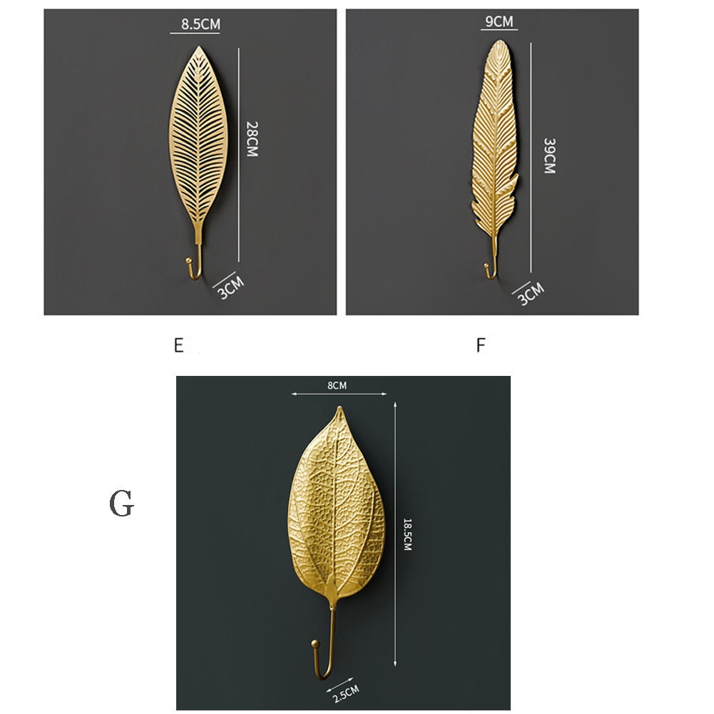 Gold Leaf Wall Hooks Art Wall Hooks Bags Hooks Coat Hook Scarf Etsy